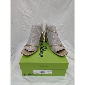 NEW SAM EDELMAN women's emmie strappy heel sandal in gold